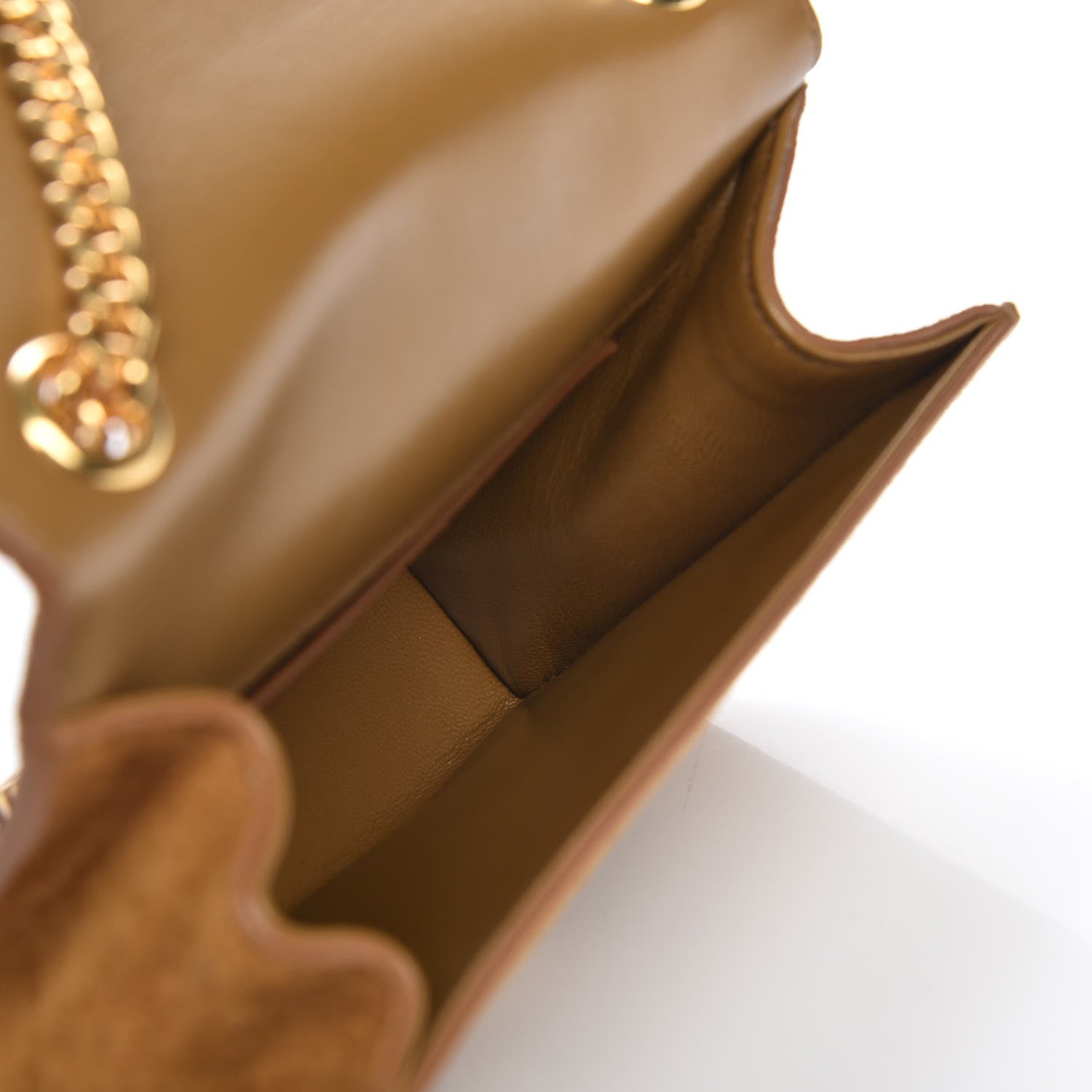 Saint Laurent Suede Small Classic Monogram Kate Tassel Satchel Light Ochre 5 of 6