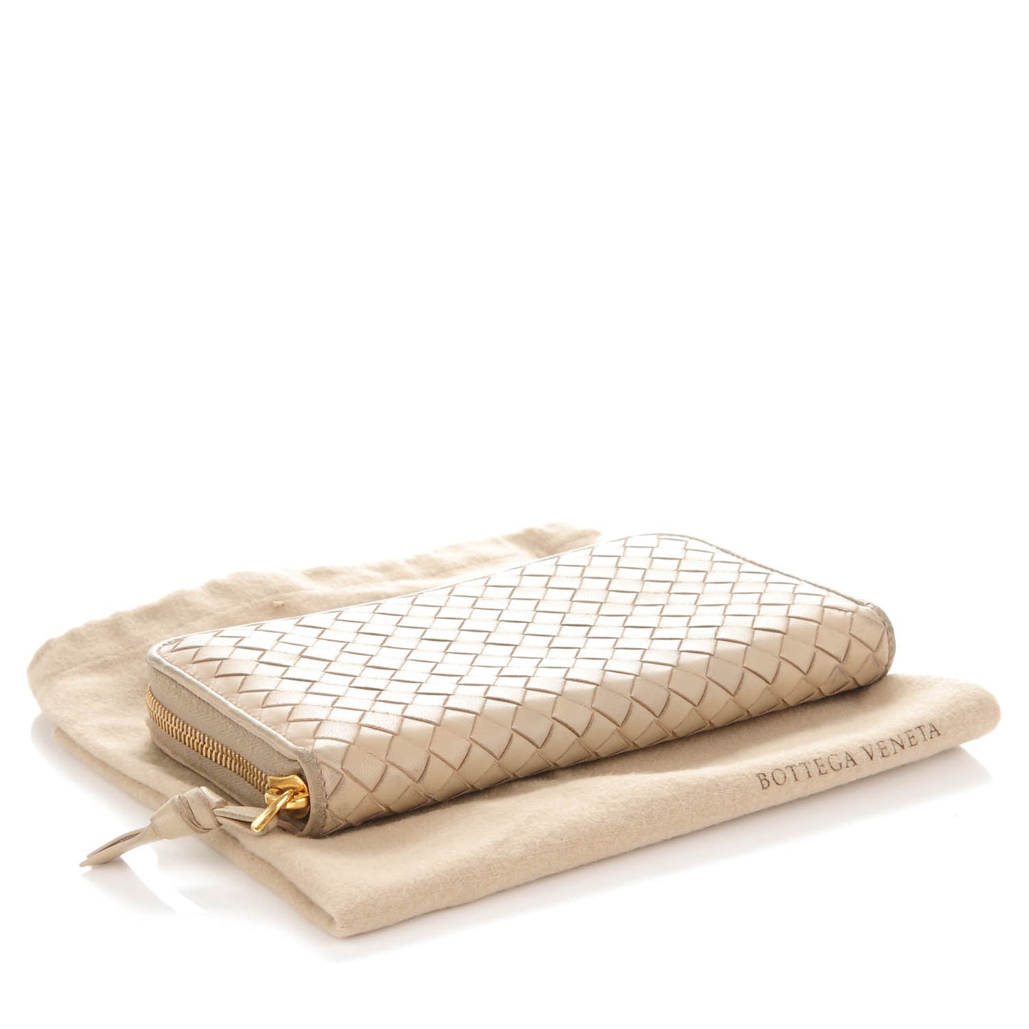 Nappa Intrecciato Zip Around Wallet Limo