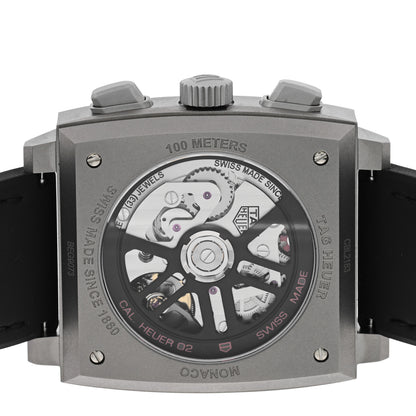 Tag Heuer Titanium Rubber 39mm Monaco Automatic Watch Black CBL2183 4 of 5
