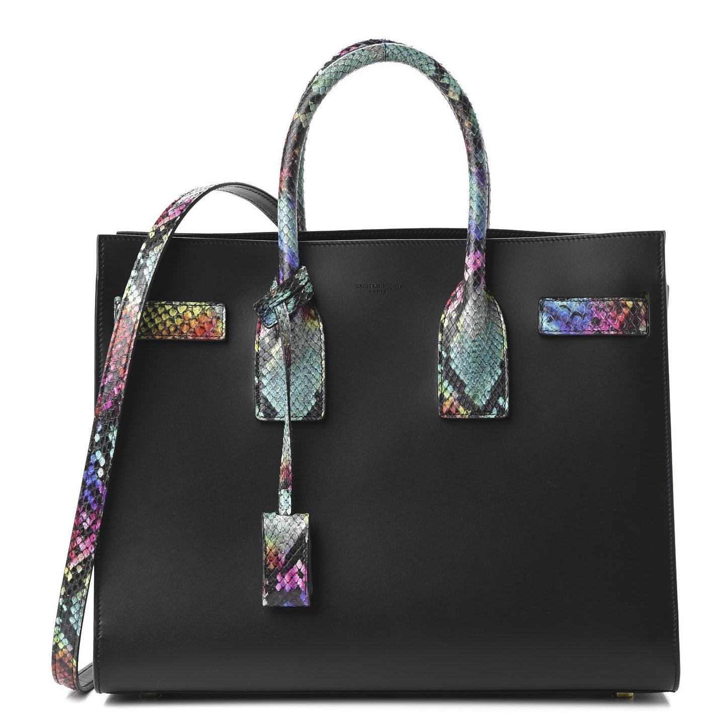 Calfskin Embossed Python Small Sac De Jour Black Multicolor