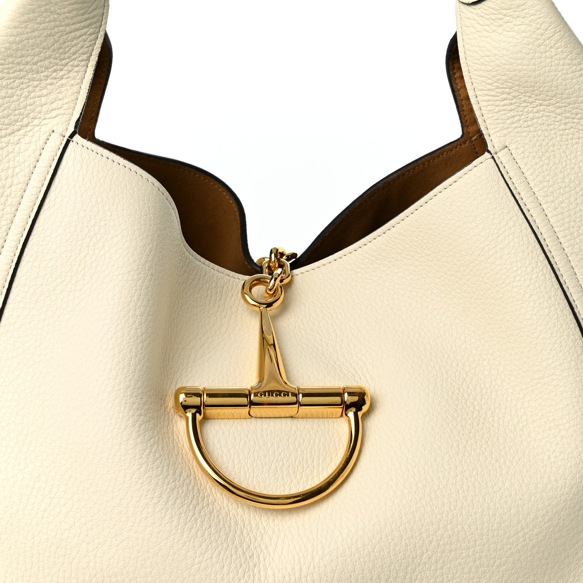 Grained Calfskin Softbit Maxi Shoulder Bag Dusty White