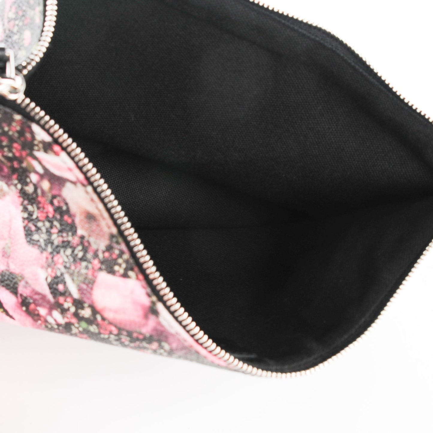 Coated Canvas Roses Camouflage Print Medium Antigona Zip Pouch Black