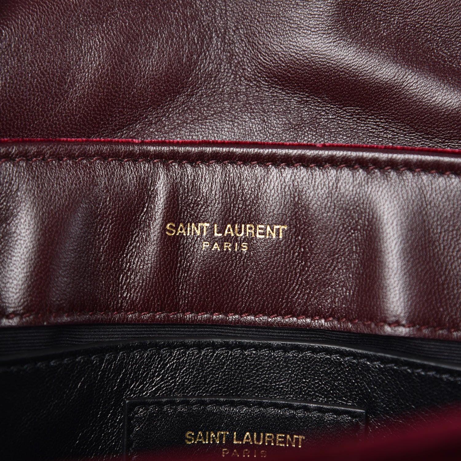 Saint Laurent Velvet Y Quilted Monogram Small Loulou Chain Satchel Burgundy 6 of 7