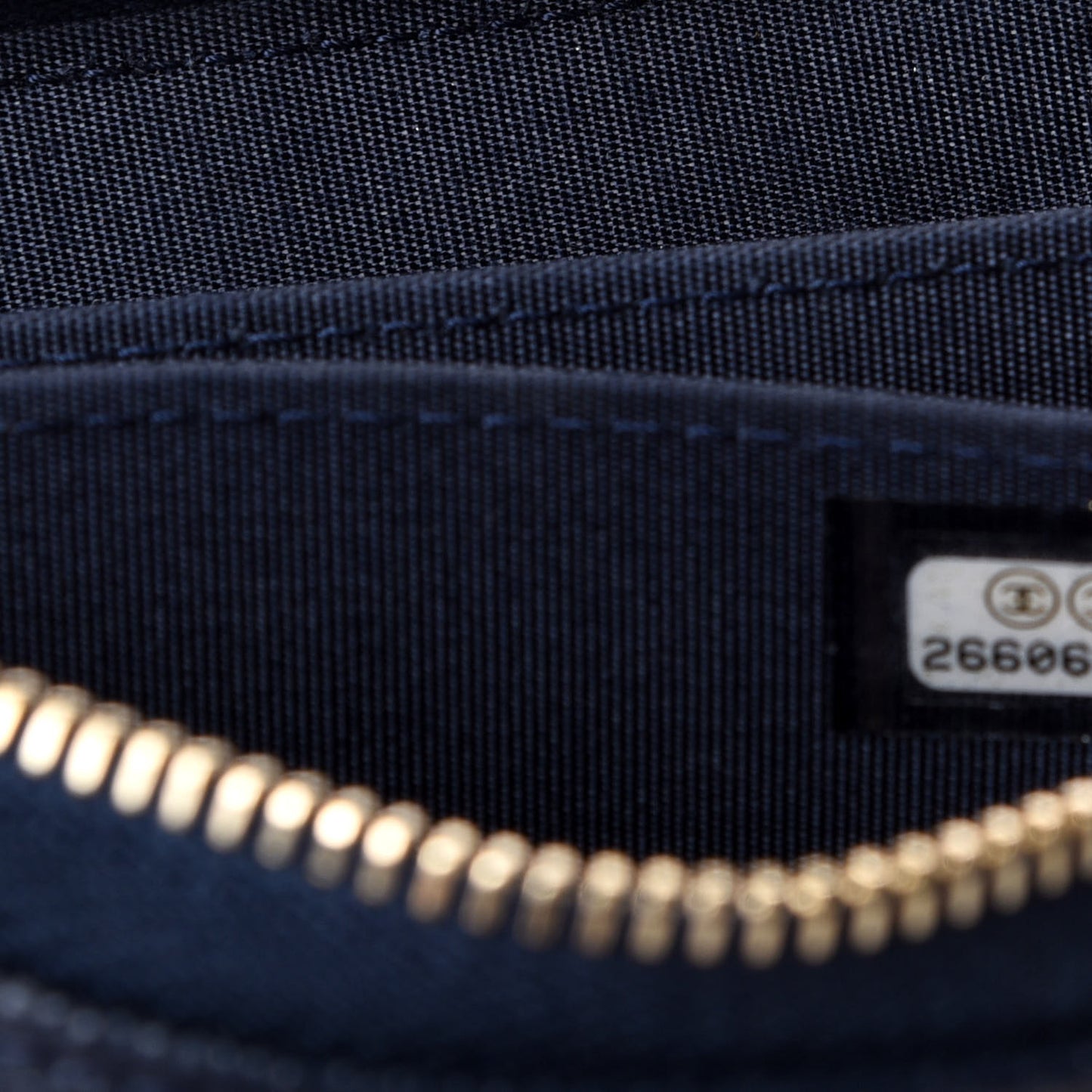 Caviar Braided Zip Around Coin Purse Navy