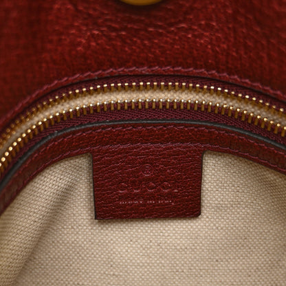 Gucci Monogram Textured Dollar Calfskin Horsebit 1955 Cinch Top Messenger Bag Sahara Rubino Chardonnay 6 of 9