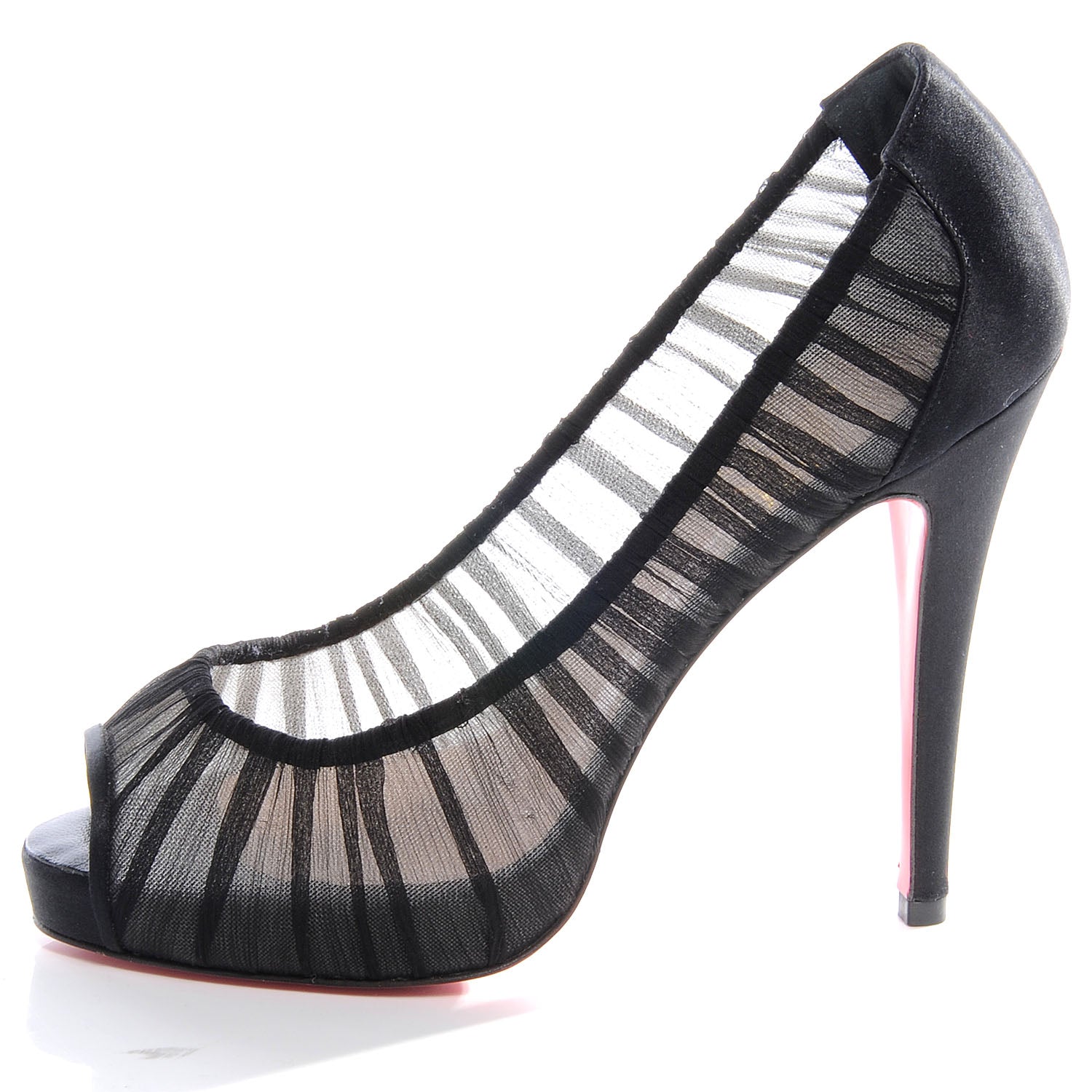 Christian Louboutin Satin Chiffon Ambrosina Pumps 37 Black 1 of 7