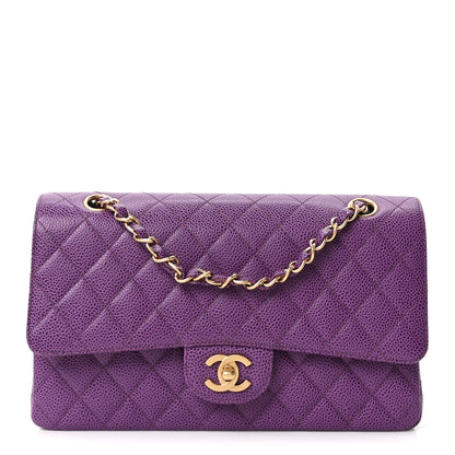 Chanel Caviar Quilted Medium Double Flap Purple 1 of 10