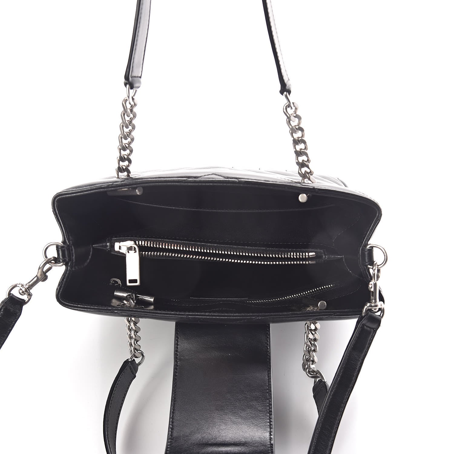 Saint Laurent Calfskin Y Quilted Monogram Small Loulou Shopper Black 5 of 10