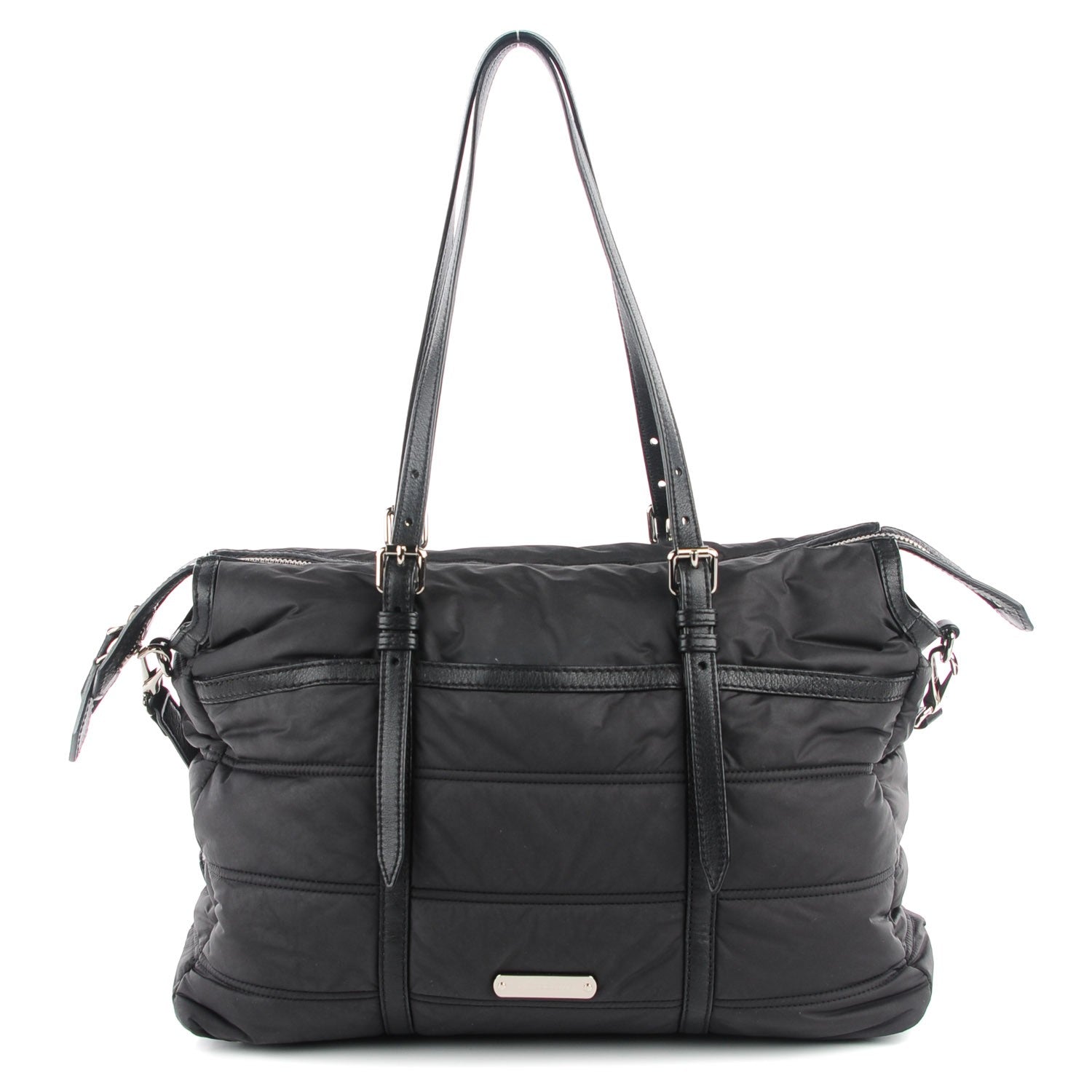 Burberry Nylon House Check Quilted Abbey Diaper Bag Black 1 of 8