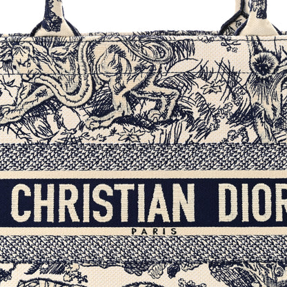 Christian Dior Canvas Embroidered Medium Dioriviera Toile De Jouy Book Tote Blue 8 of 10