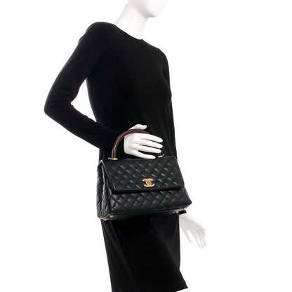 Chanel Caviar Lizard Quilted Small Coco Handle Flap Black 3 of 9