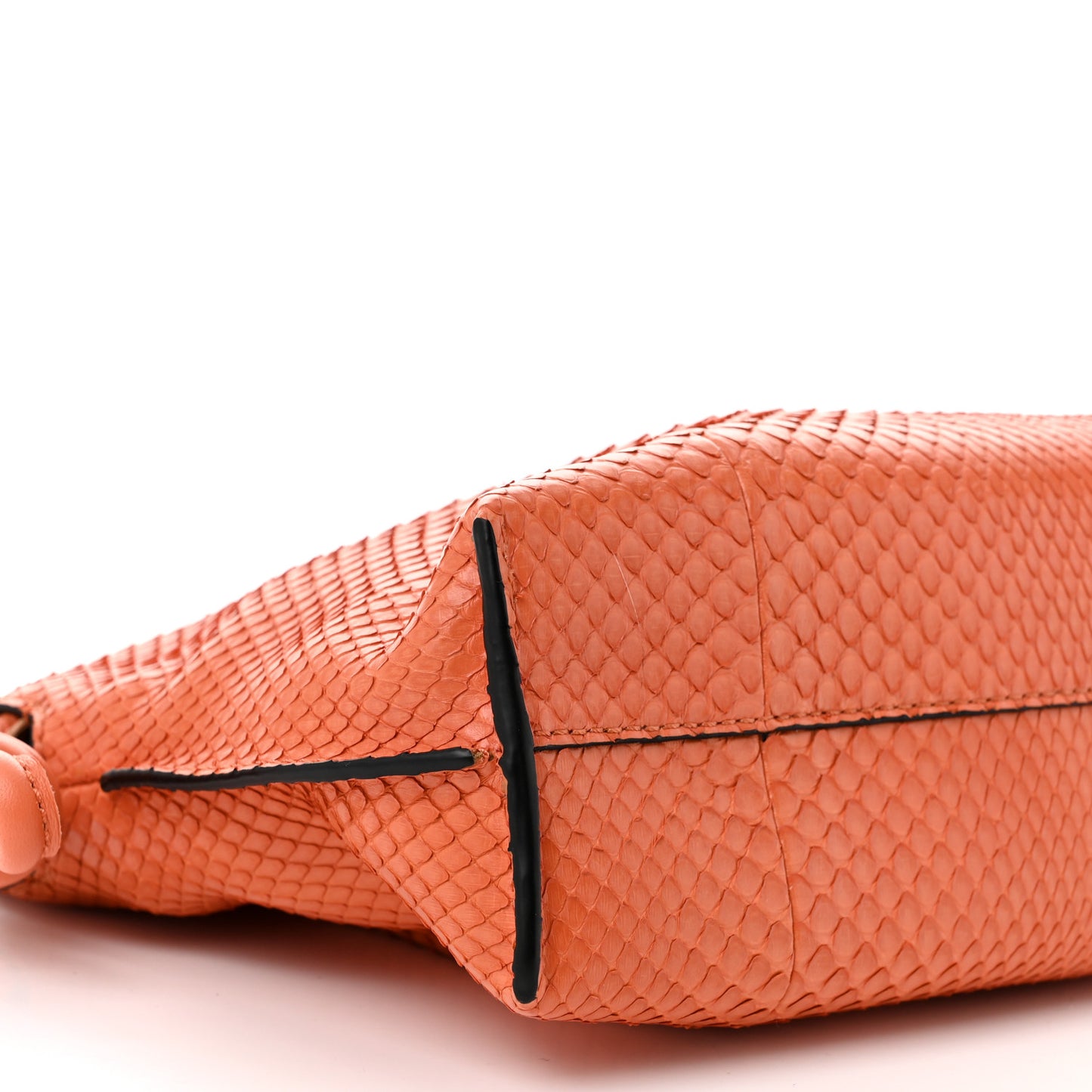 Snakeskin Flamenco Mini Knot Clutch Coral Reef