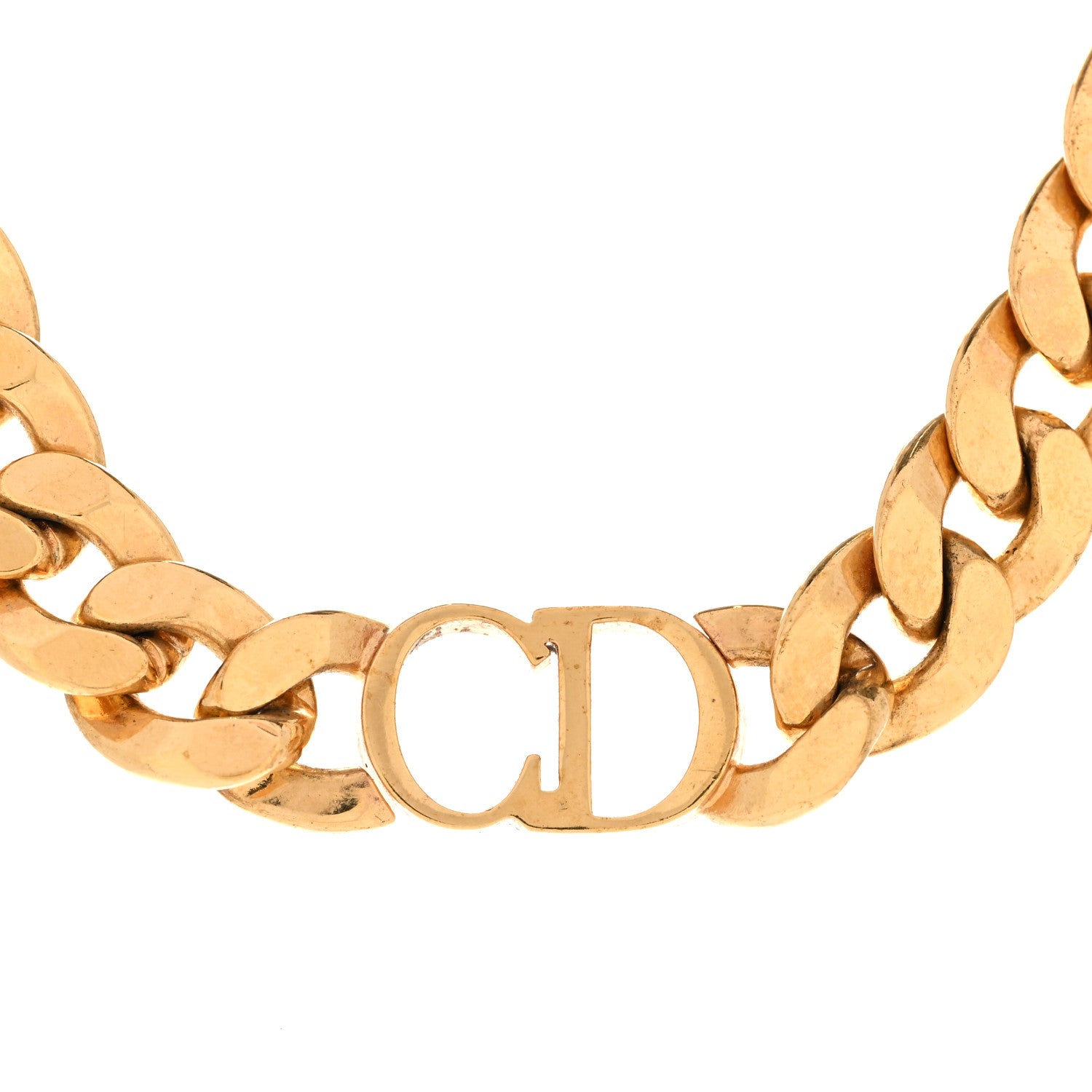 Christian Dior Metal CD Choker Necklace Gold 4 of 6