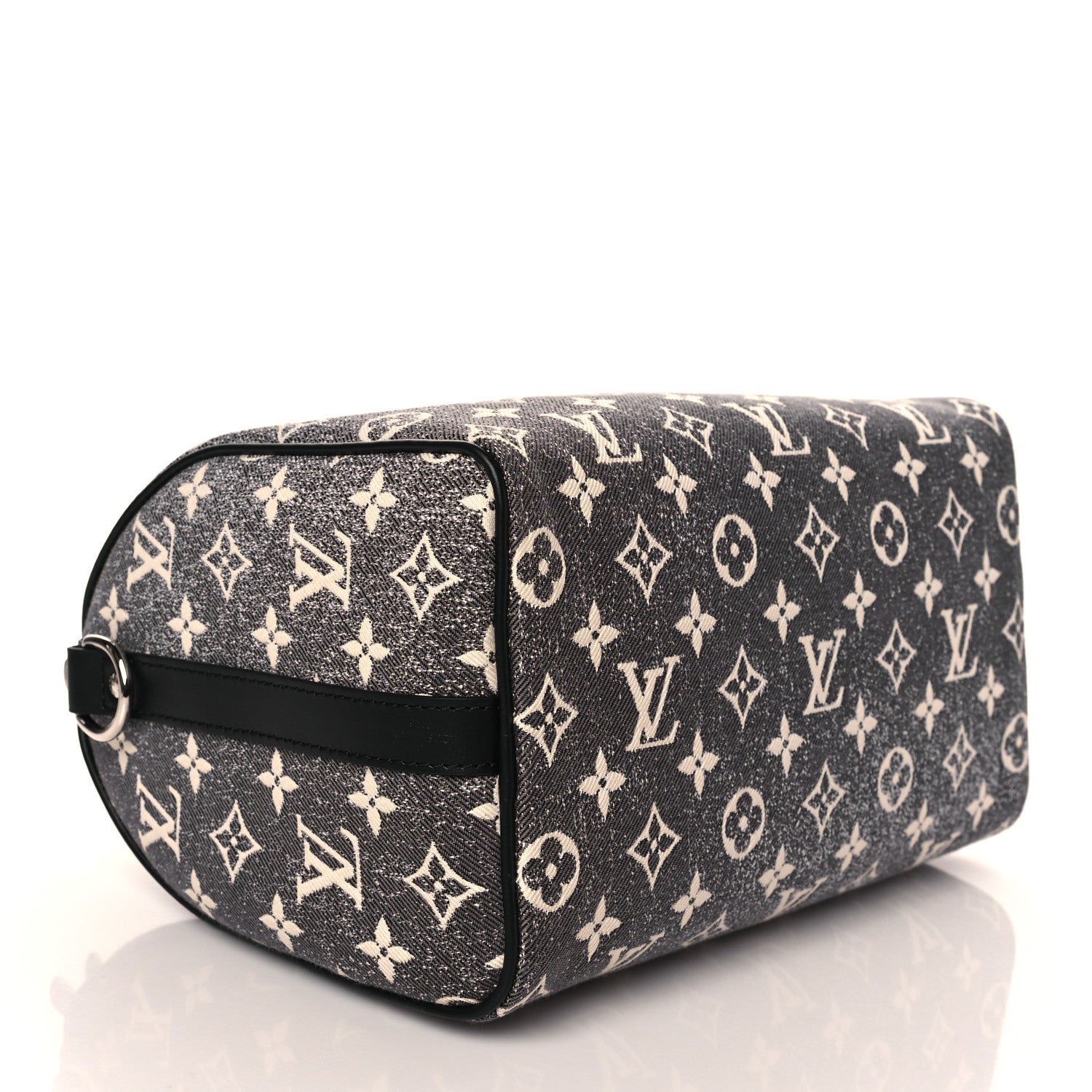 Louis Vuitton Denim Monogram Jacquard Speedy Bandouliere 25 Black 4 of 9