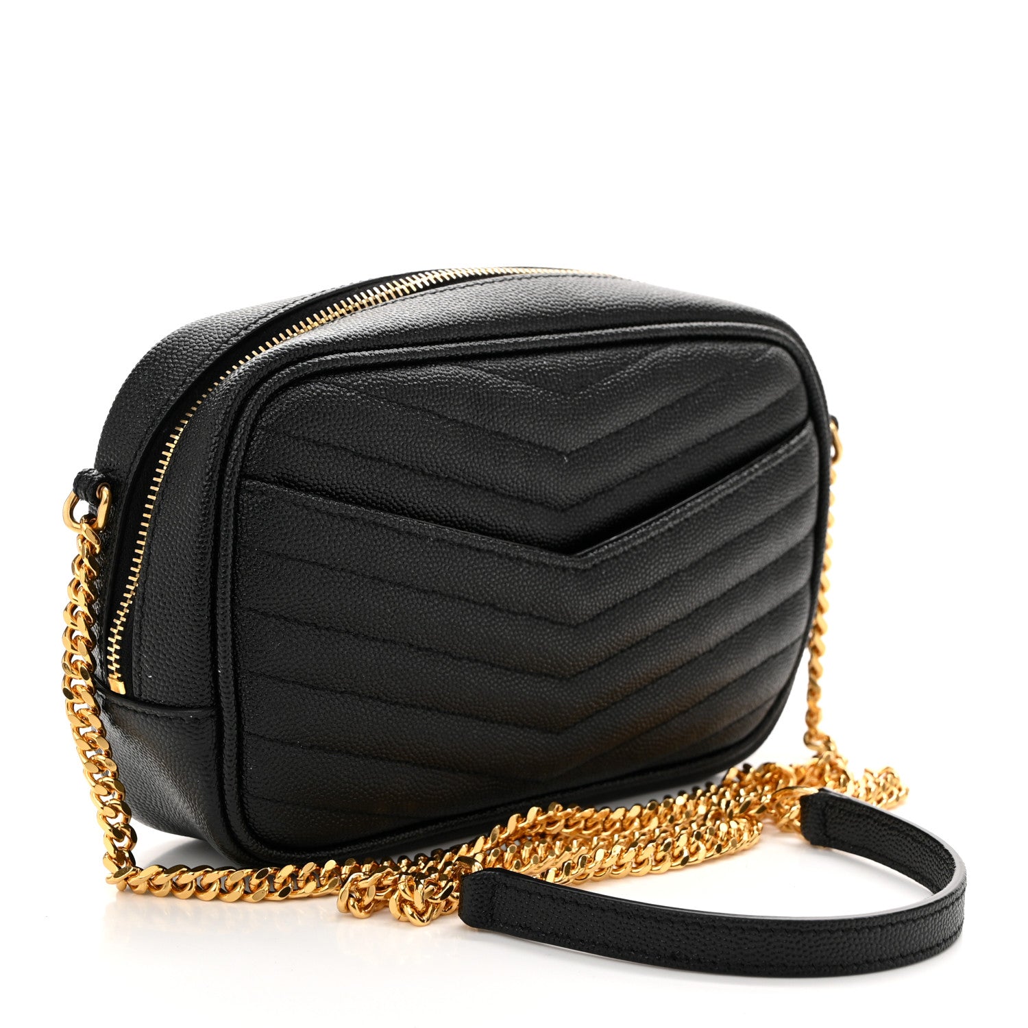 Saint Laurent Grain De Poudre Matelasse Monogram Mini Lou Camera Bag Black 3 of 10