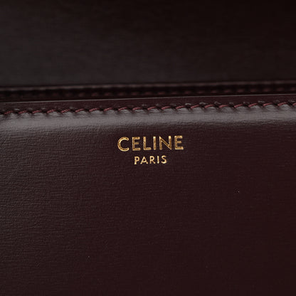 Celine Shiny Calfskin Medium Triomphe Burgundy 7 of 11