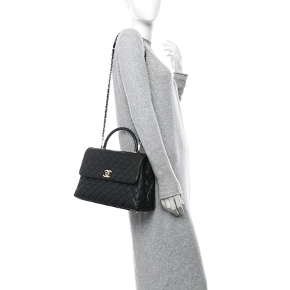 Chanel Caviar Quilted Medium Coco Handle Flap Black 2 of 14