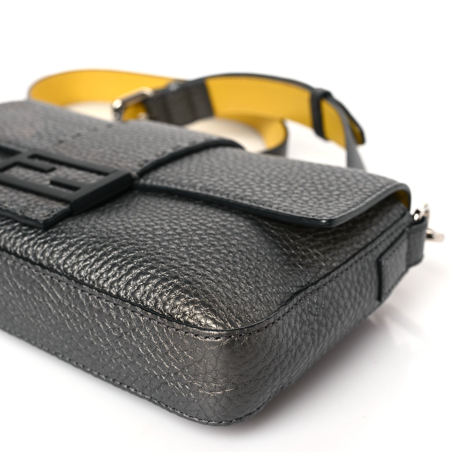 Fendi Cuoio Romano Lux Enamel Selleria Belt Baguette Bag Graphite 8 of 9