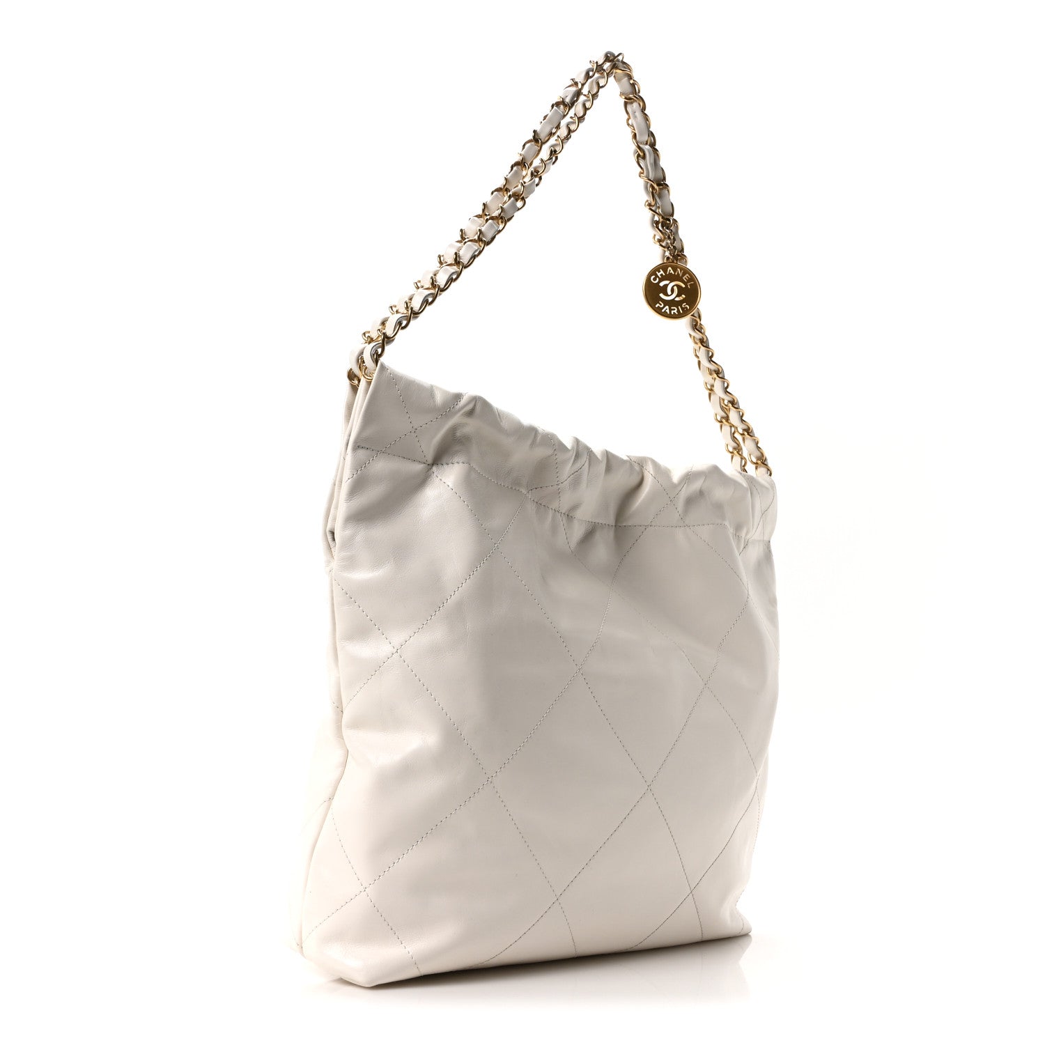 Chanel Shiny Calfskin Quilted Small Chanel 22 White 4 of 12
