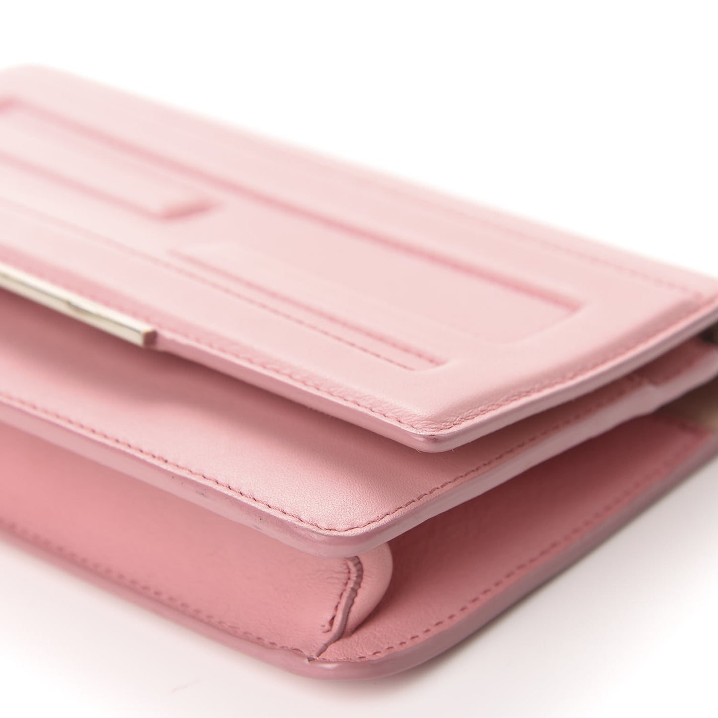 Vitello Flamingo Tube Wallet on Chain Pink