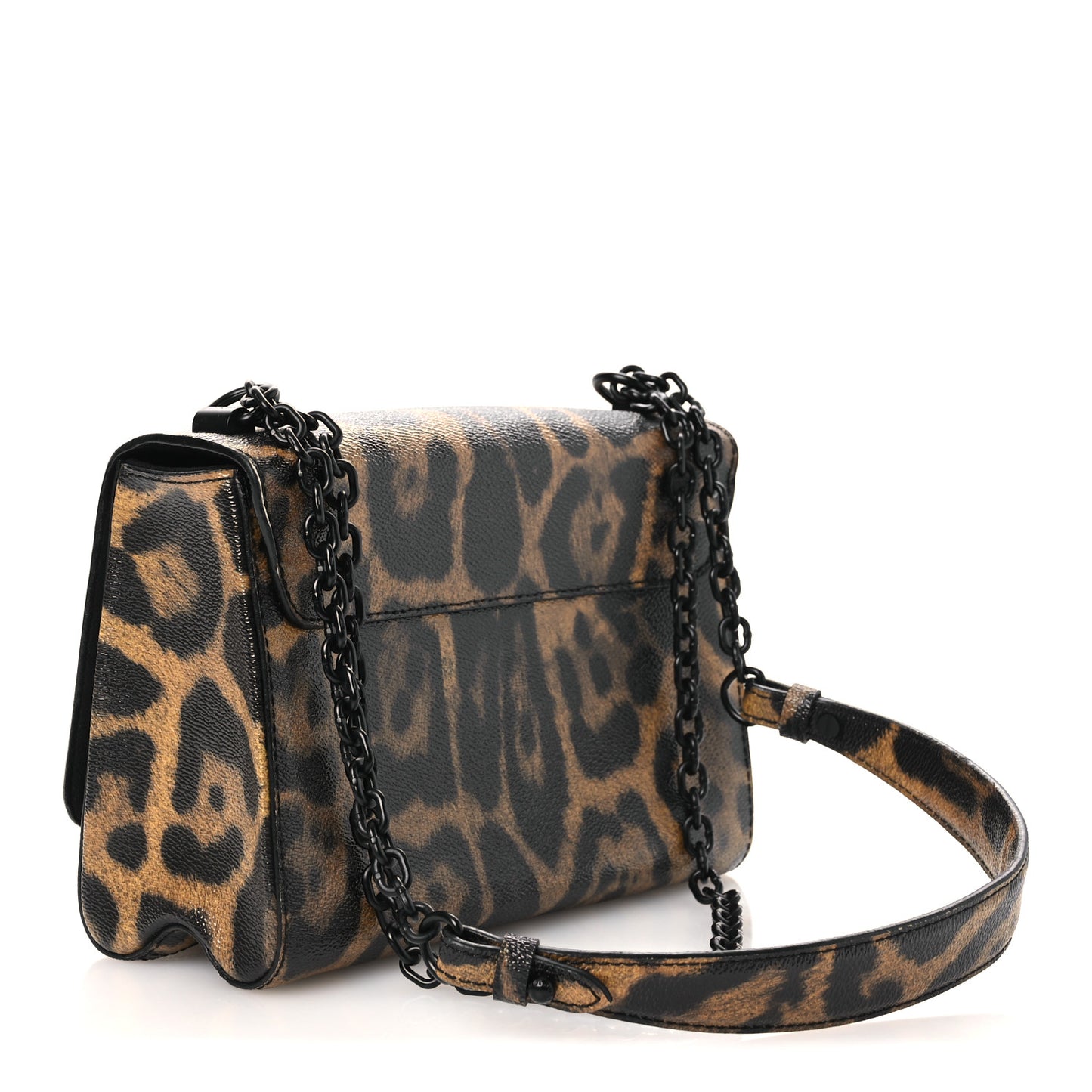 Calfskin Wild Animal Print Twist Shoulder Bag MM