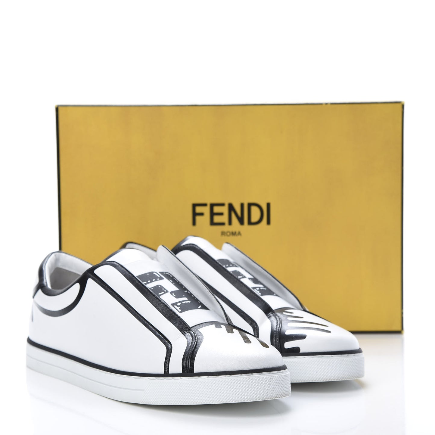 X JOSHUA VIDES Nappa Rockoclick Slip On Sneakers 40 Snow White Black