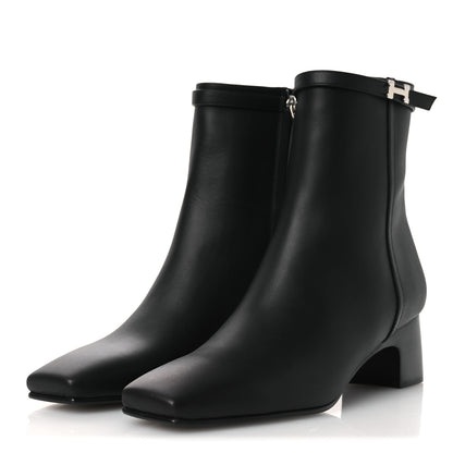 Hermes Calfskin Hommage Ankle Boots 37.5 Black 4 of 12
