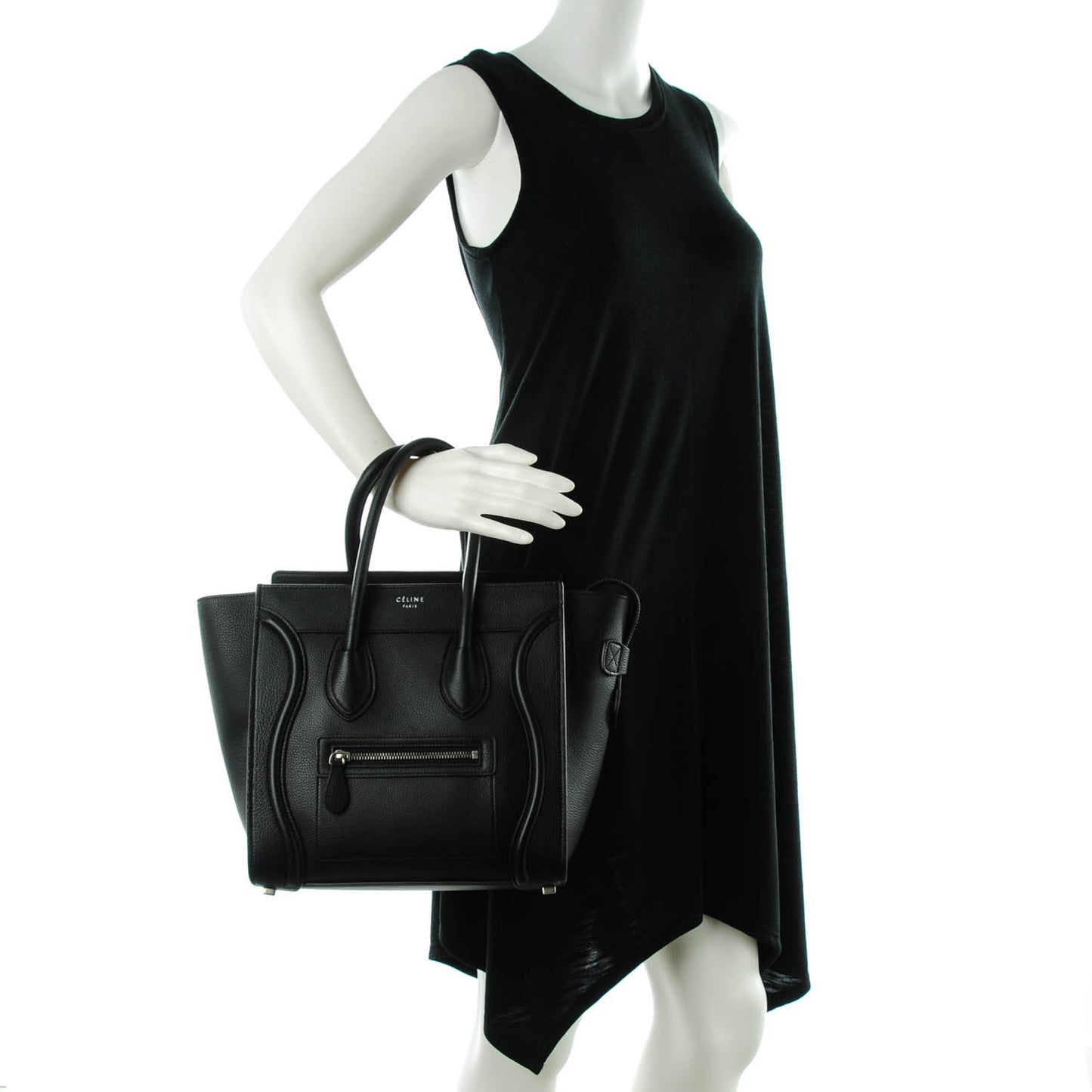 Drummed Calfskin Micro Luggage Black