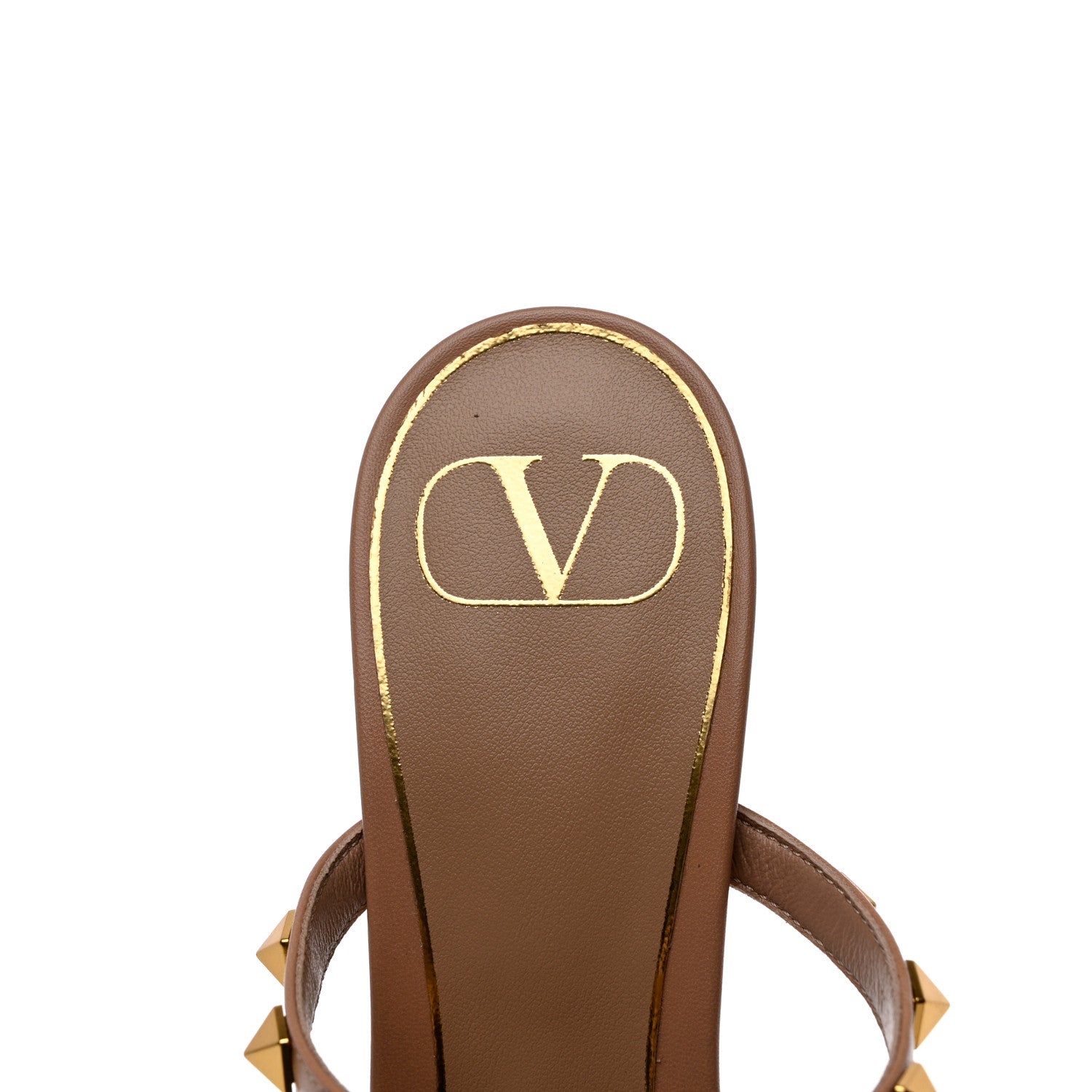 Valentino Garavani Calfskin Rockstud 50mm Slide Sandals 36.5 Rose Cannelle 6 of 8