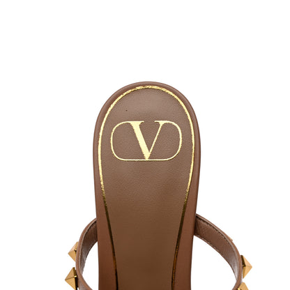 Valentino Garavani Calfskin Rockstud 50mm Slide Sandals 36.5 Rose Cannelle 6 of 8
