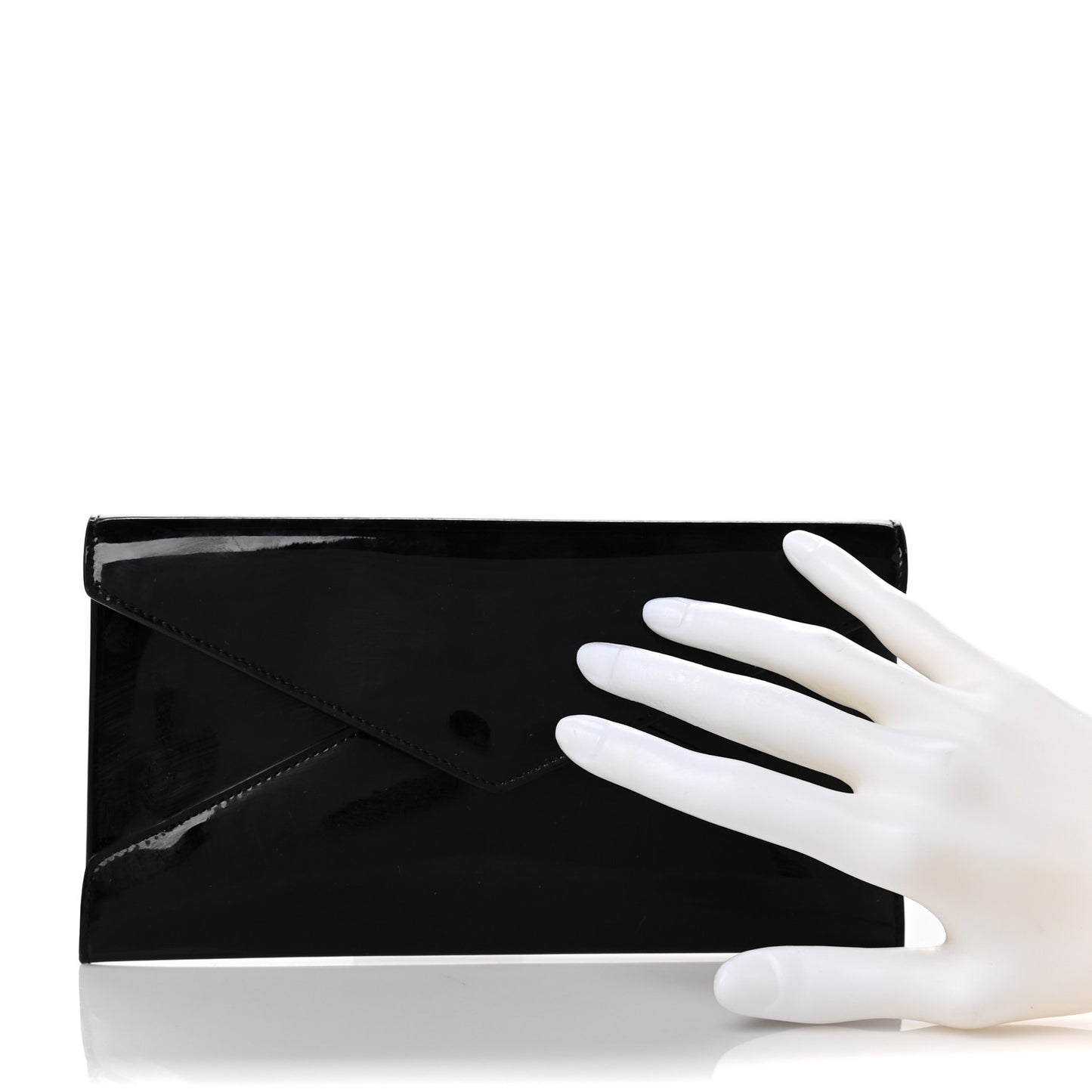 Patent Paloma Envelope Clutch Black