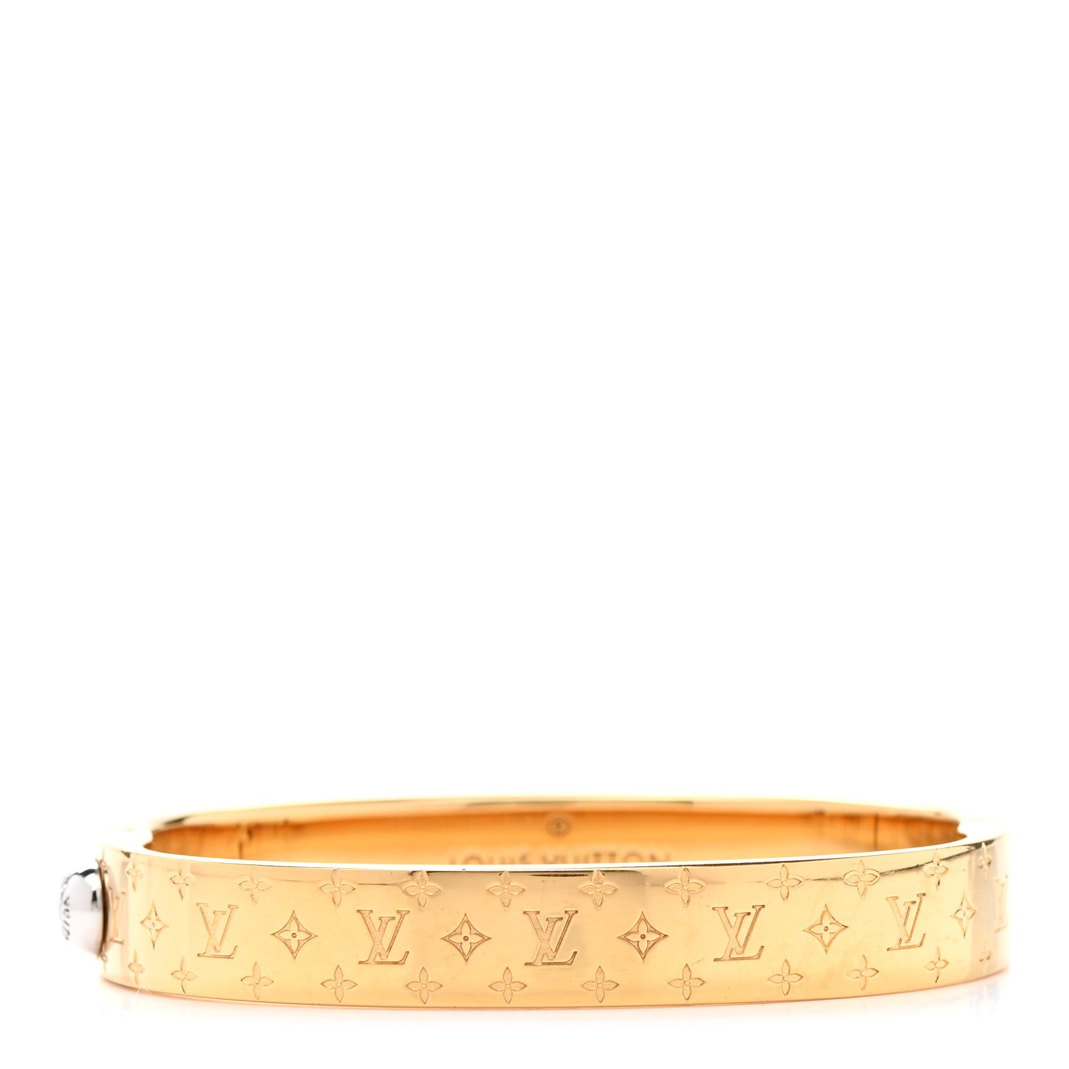 Louis Vuitton Brass Monogram Nanogram Cuff M Gold 1 of 5