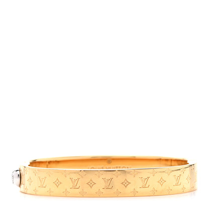 Louis Vuitton Brass Monogram Nanogram Cuff M Gold 1 of 5