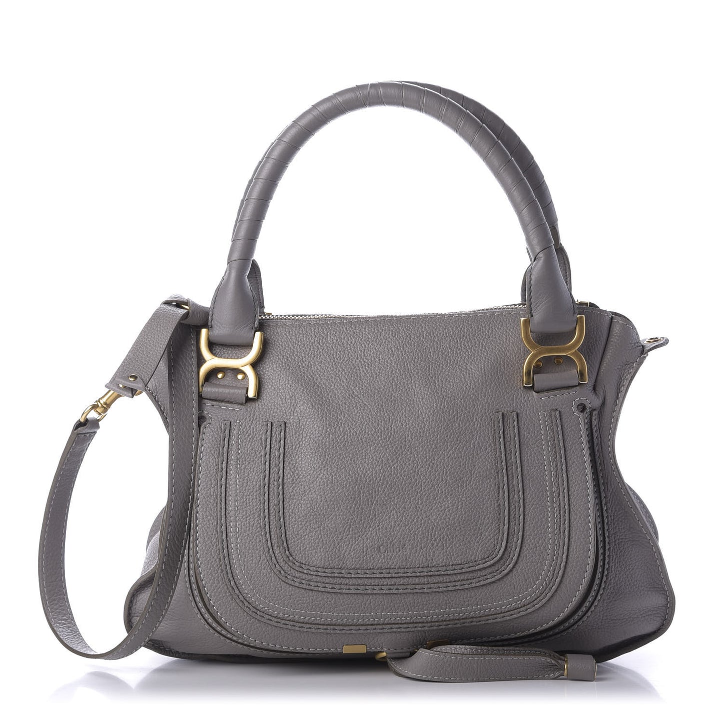 Calfskin Medium Marcie Satchel Cashmere Grey
