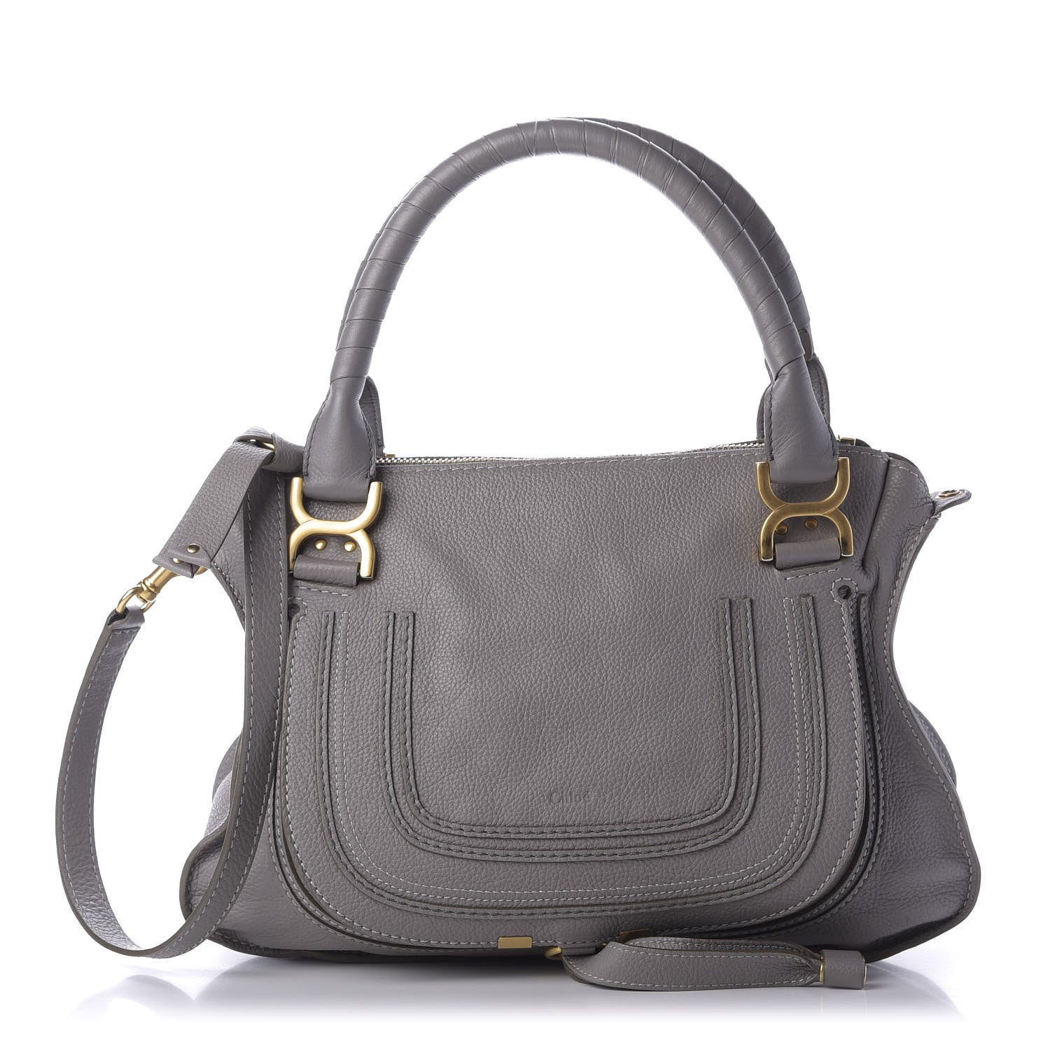 Chloe Calfskin Medium Marcie Satchel Cashmere Grey 1 of 16