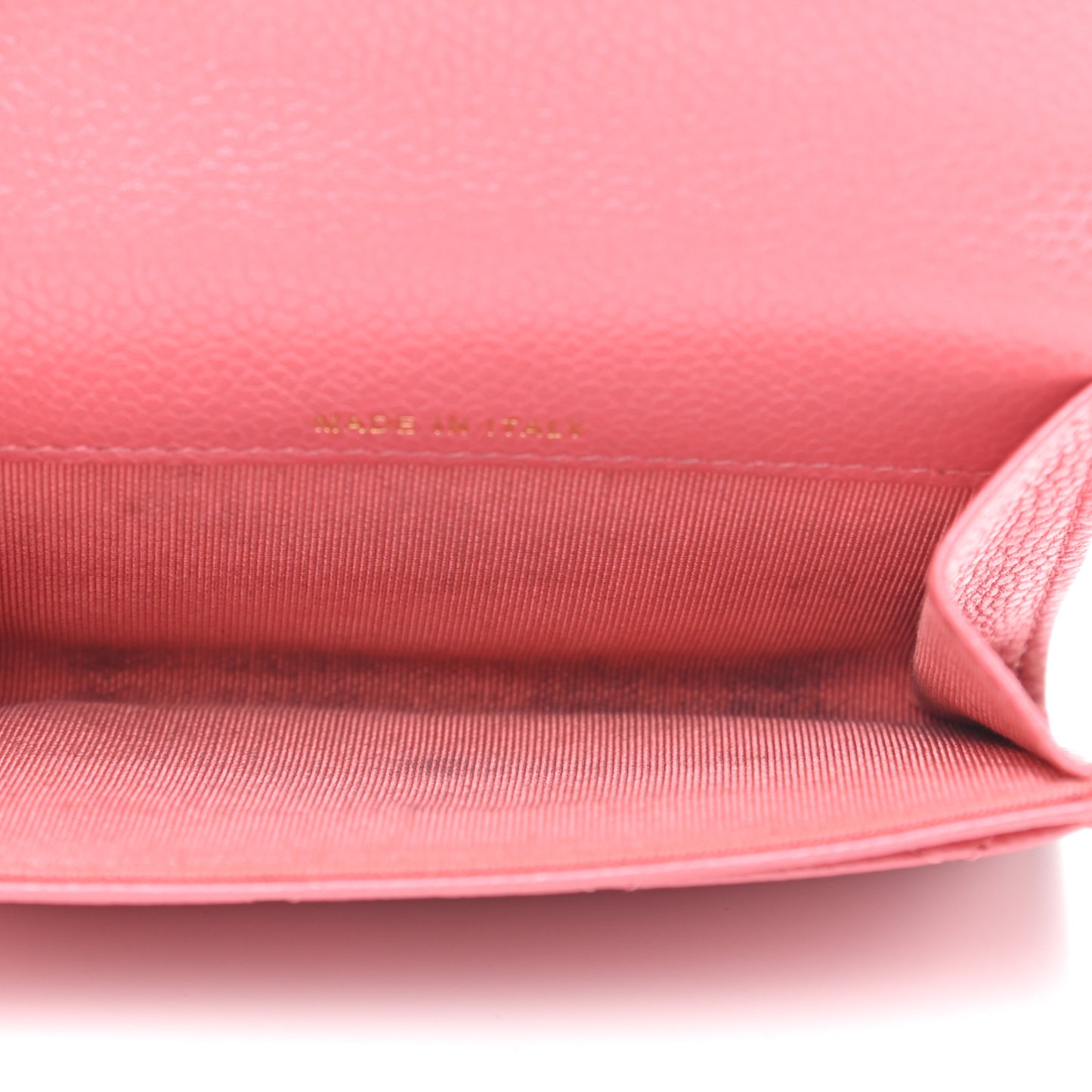 Caviar Quilted Flap Card Holder Wallet Pink