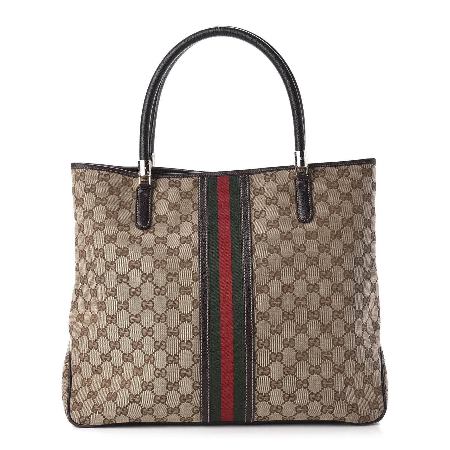 Monogram Web Tote Brown