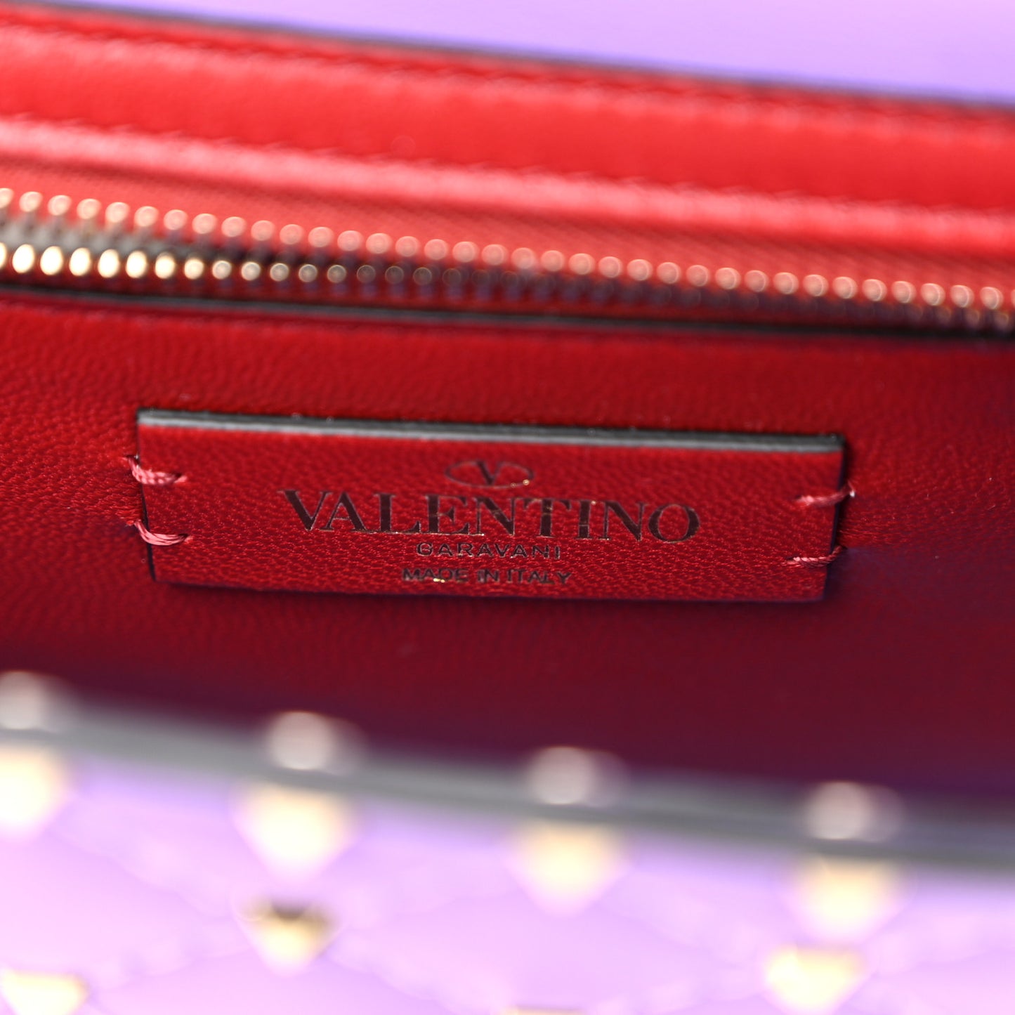 Nappa Rockstud Spike Wallet on Chain Purple