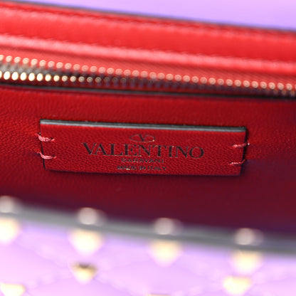 Valentino Garavani Nappa Rockstud Spike Wallet on Chain Purple 6 of 10