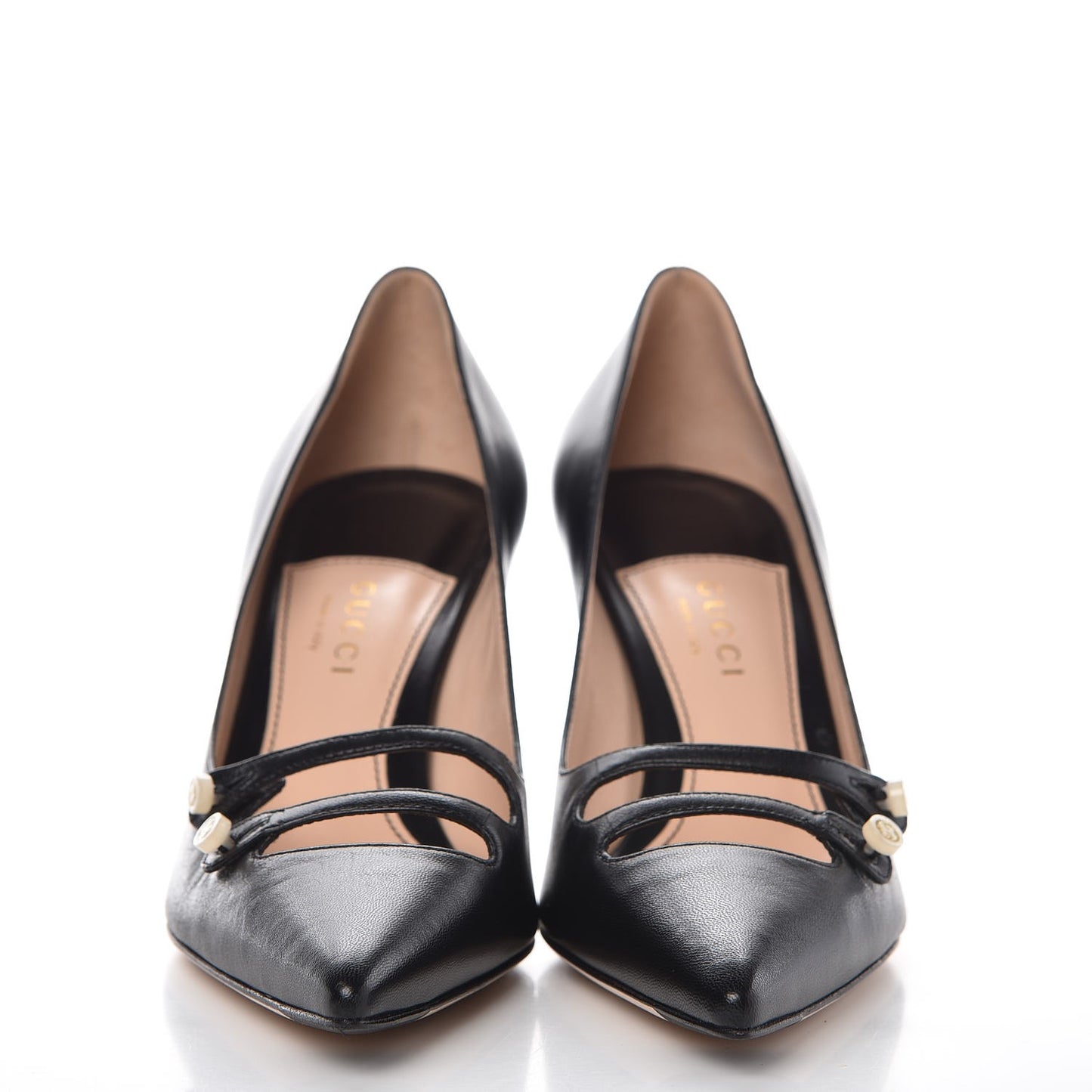 Malaga Kid Aneta Double Strap Mid Heel Pumps 36 Black
