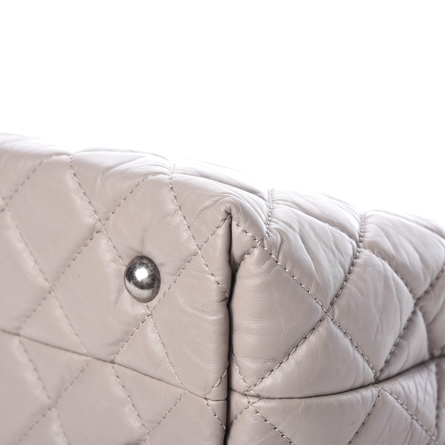 Chanel Aged Calfskin Quilted Reissue 2.55 Tote Light Grey 12 of 16
