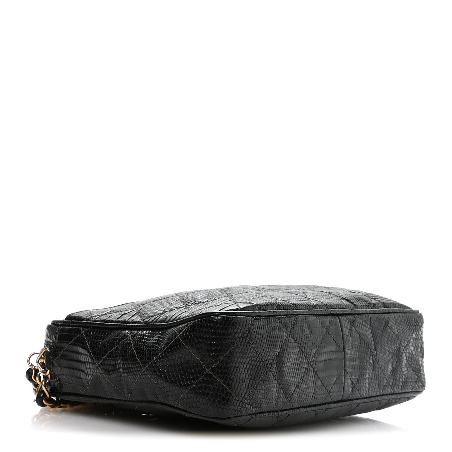 Chanel Lizard Quilted Small Tassel Camera Case Black 4 of 11