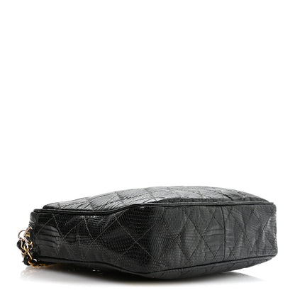 Chanel Lizard Quilted Small Tassel Camera Case Black 4 of 11