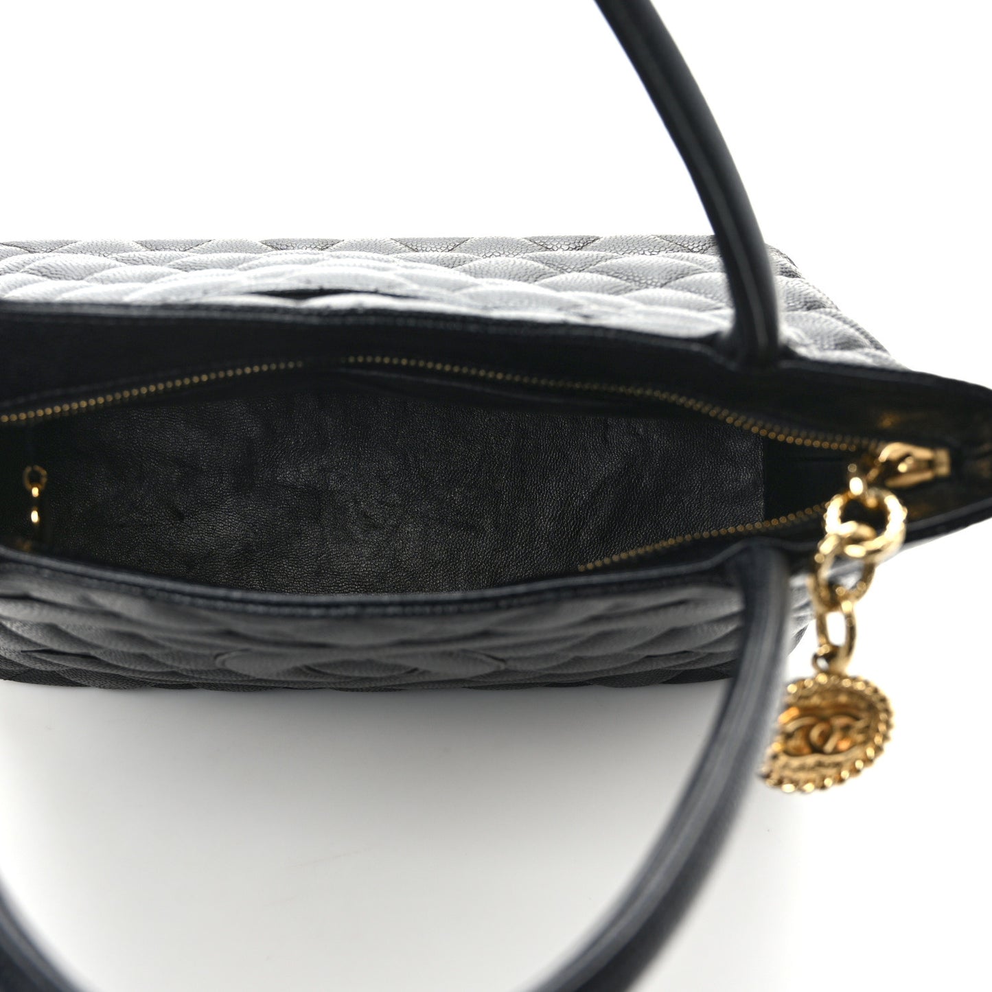 Caviar Quilted Medallion Tote Black