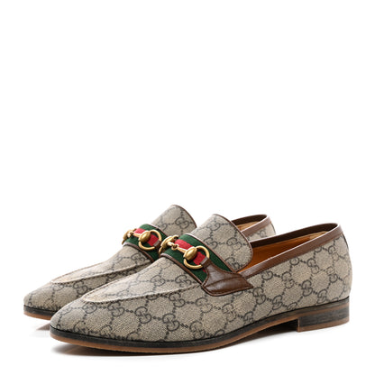 Gucci GG Supreme Monogram Web Mens Bengal Jordaan Loafers 8 3 of 9