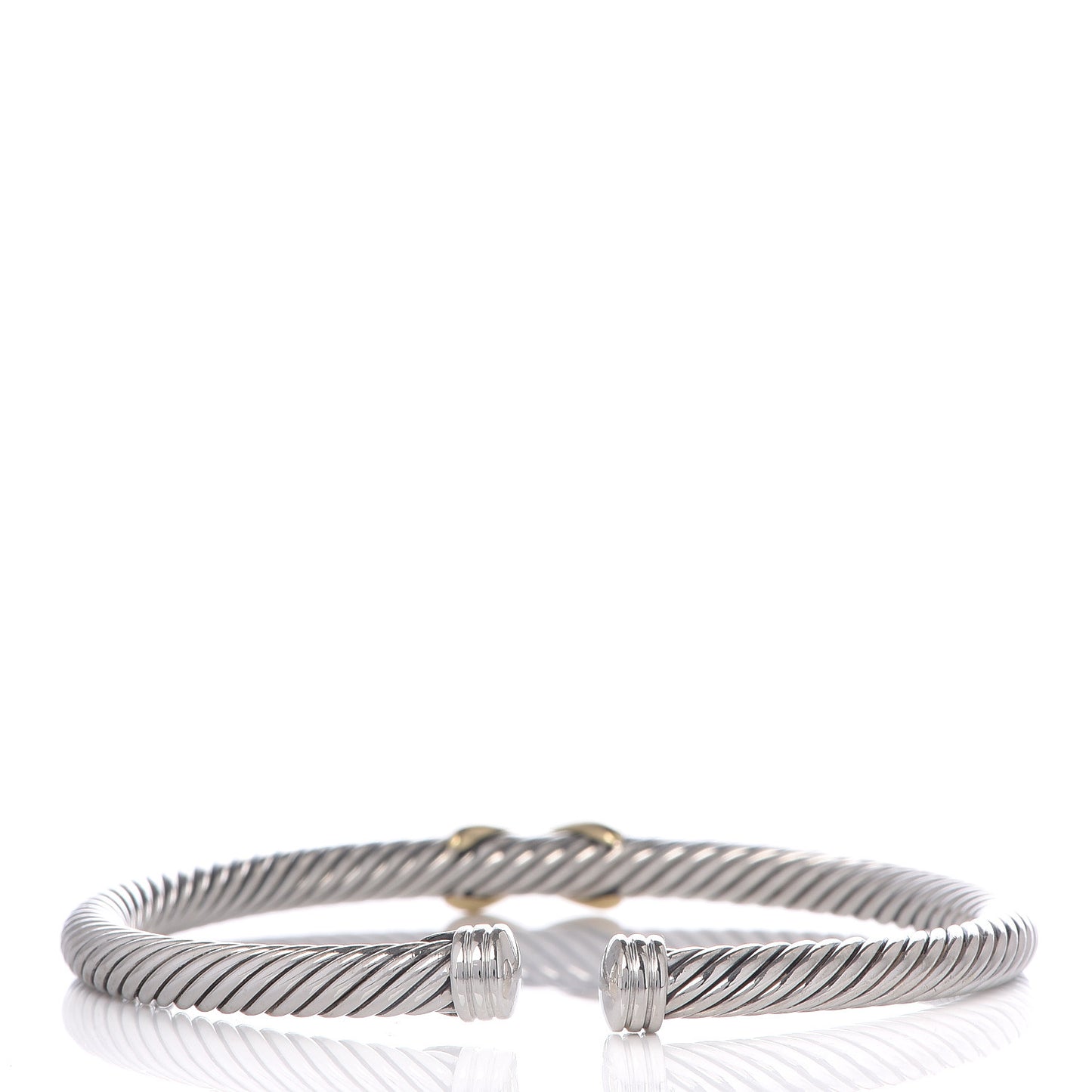 Sterling Silver 18K Yellow Gold 4mm X Station Cable Bracelet