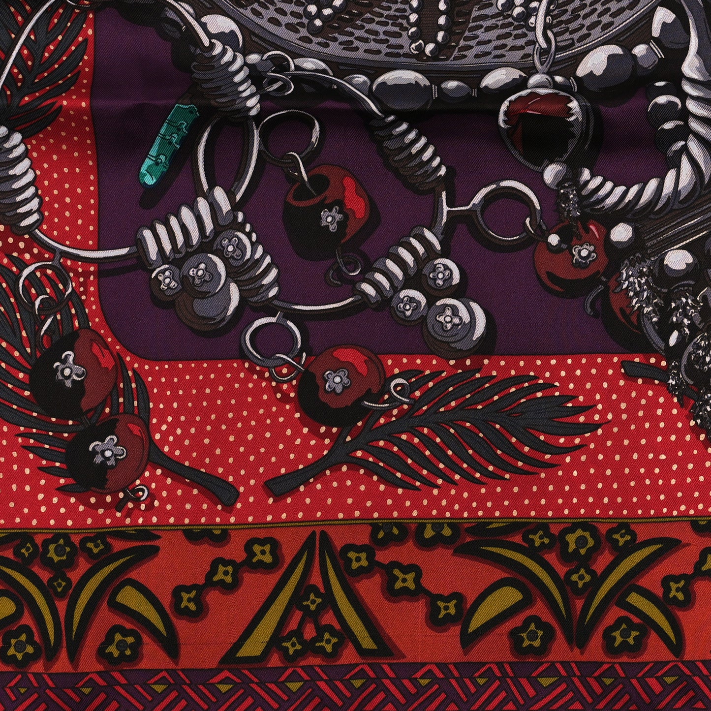 Silk Zénobie Reine De Palmyre Scarf 90 Bleu Violet Rouge