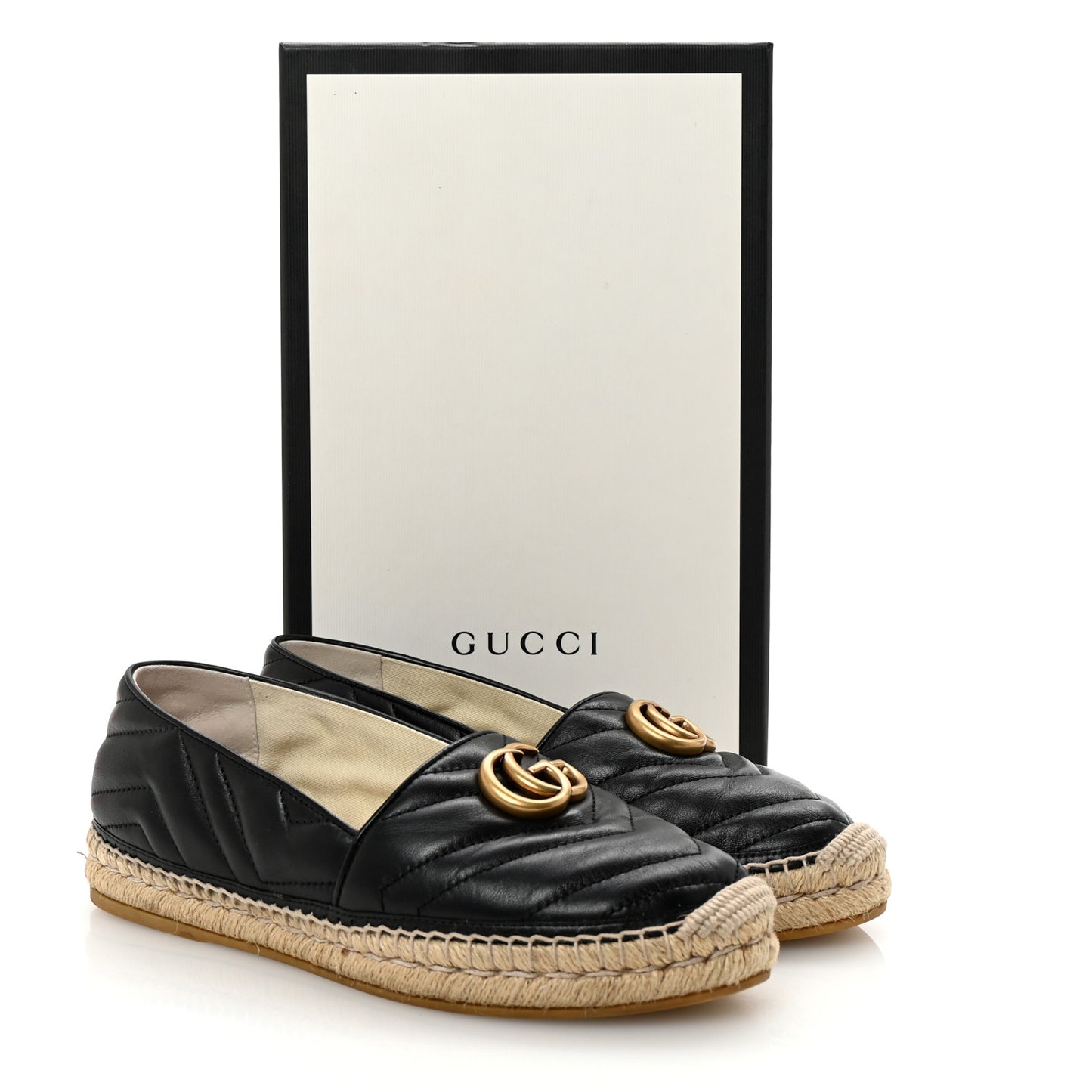 Nappa Matelasse GG Marmont Espadrilles 38.5 Black
