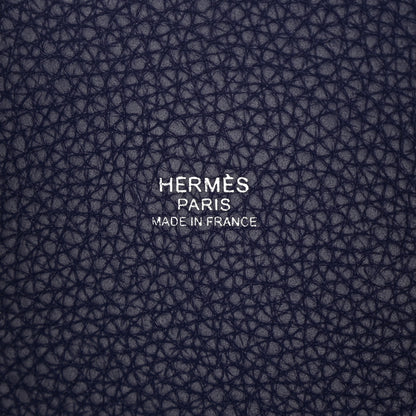 Hermes Taurillon Clemence Casaque Picotin Lock 18 PM Bleu Electrique Bleu Encre 6 of 10