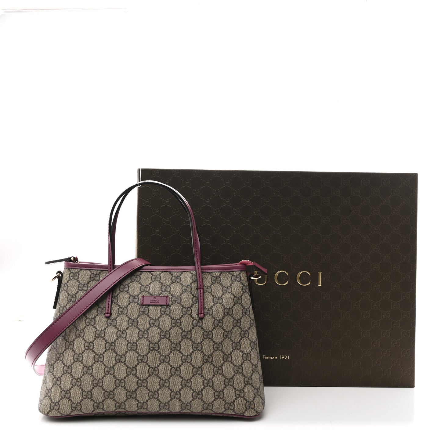 GG Supreme Monogram Small Zippered Tote Beige New Rosette